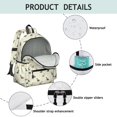 thumbnail image 4 of LightYellow Cartoon Dinosaurs Leaves Pattern Cute School Backpack with Padded Back and Adjustable Shoulder Straps 13.4"x11"x4.7", 4 of 5