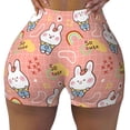 thumbnail image 2 of Honeii Rabbit So Cute Print Women's Workout Shorts, Gym Shorts for Active Wear, Sports Shorts,Women's Running Shorts,Quick Dry Athletic Shorts-Medium, 2 of 8