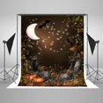 thumbnail image 1 of EREHome Polyester Fabric 5x7ft Photography Backdrops Moon Night Cat Bats for Halloween Party Photo Booth Props, 1 of 2