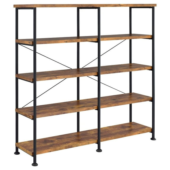 Plethoria Home Industrial Double-wide Bookcase