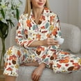 thumbnail image 6 of Vsdgher Squirrel Nuts Mushroom Pajamas Set Long Sleeve Sleepwear Womens Button Down Nightwear Pj Sets-X-Large, 6 of 7