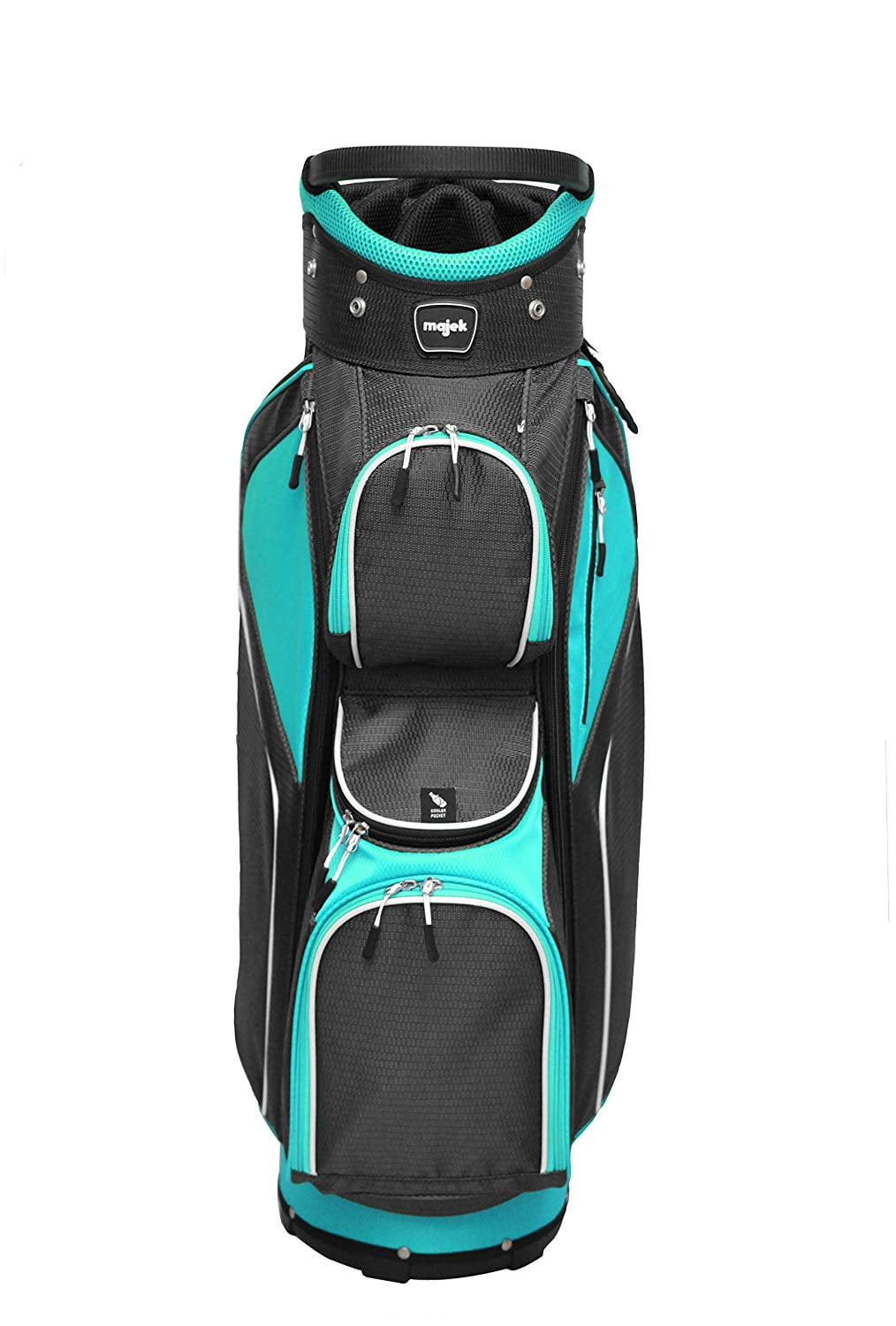 Majek Golf 9-Inch Bag: 14-Way Top, Teal/Black, 4.6 lbs
