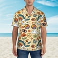 thumbnail image 2 of Kll Men'S Hawaiian Shirt Short Sleeve Button Down Beach Shirts-70s Hippie Style, 2 of 7