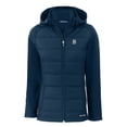 thumbnail image 2 of Women's Cutter & Buck  Navy Detroit Tigers Evoke Hybrid Eco Softshell Recycled Full-Zip Hooded Jacket, 2 of 3