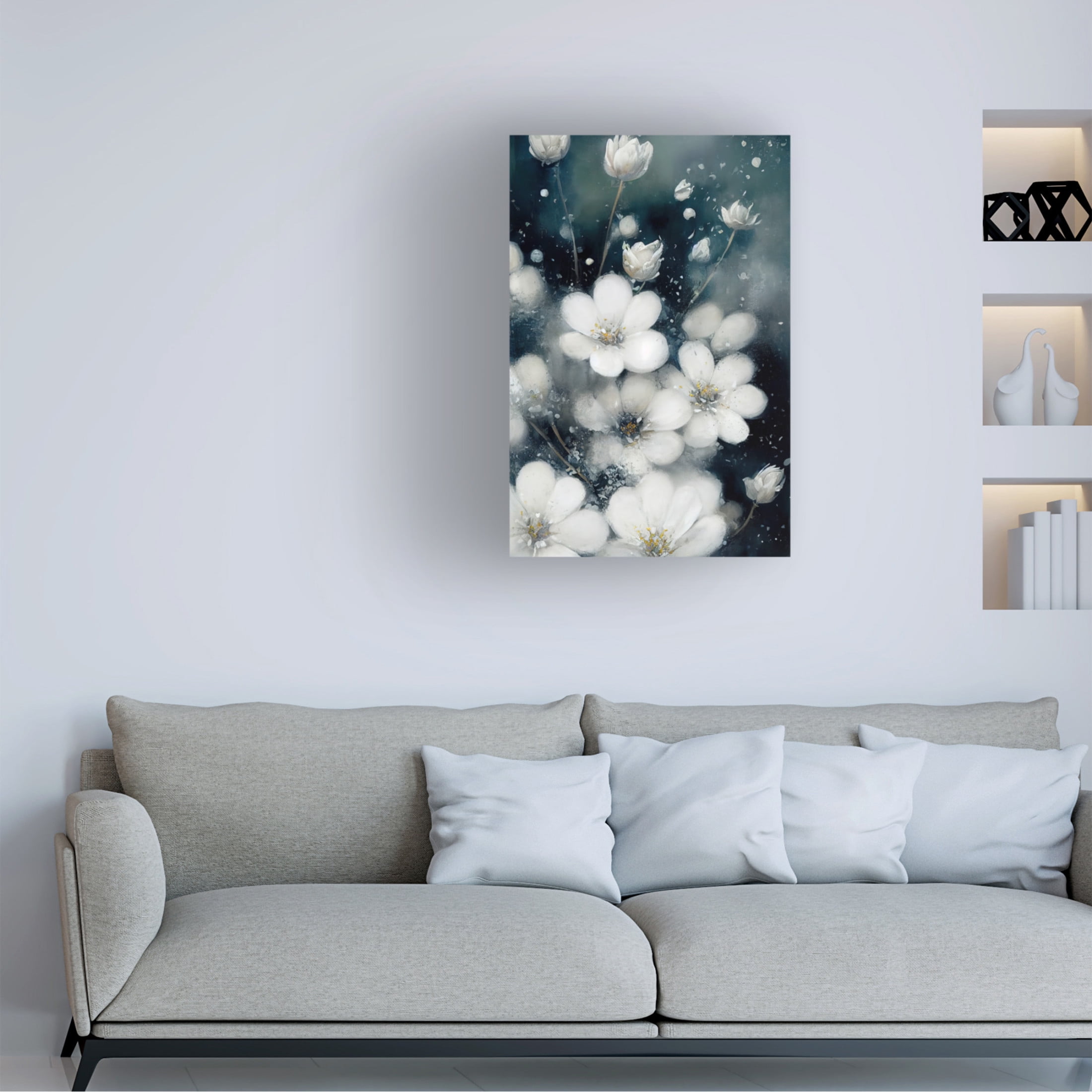 Canvas Wall Art - Treechild 'Frozen Flowers' Wall Art for Living Room, Bedroom, or Office D?cor by Trademark Fine Art - 12 x 19 Inches