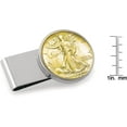 thumbnail image 2 of UPM Global 13174 Gold-Layered Silver Walking Liberty Half Dollar Stainless Steel Silvertone Coin Money Clip, 2 of 4