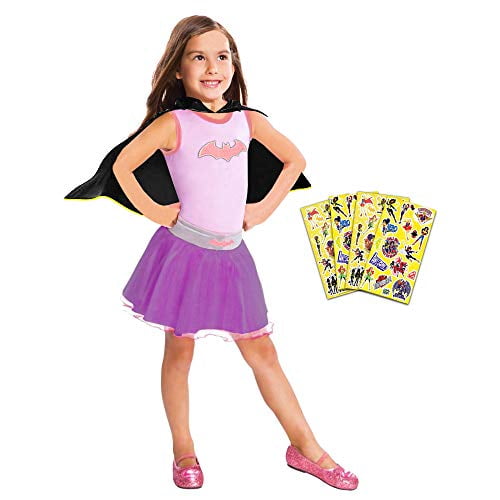 Batgirl Costume for Girls, Size 46 Party Outfit Dress Up Set with