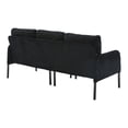 thumbnail image 5 of Dtwnek Corduroy Upholstered Loveseat Sofa with Metal Legs and Side Pockets, 2 Seater Sofa Couch for Living Room, Bedroom, Apartment, Black, 5 of 8