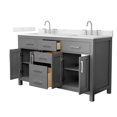 thumbnail image 2 of Beckett 60" Dark Gray Double Vanity & Giotto Quartz Top (3-Hole) & Nickel Trim, 2 of 5