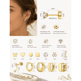 thumbnail image 2 of 12 Pairs 14K Gold Plated Flat Back Hypoallergenic Earrings for Women Men Surgical Stainless Steel Earrings for Sensitive Ears Small Gold Stud Hoop Cartilage Earring Stack Set,Gold 02, 2 of 6