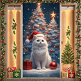 thumbnail image 5 of Festive Cat Christmas Banner Colorful Ornaments Holiday Background for Seasonal Party Winter Celebration Gathering, 5 of 9