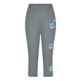 thumbnail image 2 of Juslio Girls Pants Kids Girls Fashion Print Summer Leisure Yoga Leggings Sports Cropped（Gray Capris， 12 Years）, 2 of 8