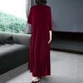 thumbnail image 5 of Prolriy Robe en Velours pour Femmes Printemps et Automne Nouvelle Robe Longue en Velours Doré Européenne et Américaine Col Rond Fin pour Femmes 2025 Rouge TTTTG, 5 of 5