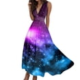 thumbnail image 1 of GYUJNB Robes d'Été pour Femmes Robes Maxi Sans Manches Robe Longue Robe Décontractée Mode Robe Col en V Ample Sexy, 1 of 4
