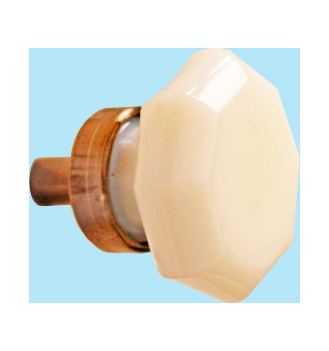 Kitchen Cabinet Knob Milk Glass W/ Antique Brass Back Renovators Supply