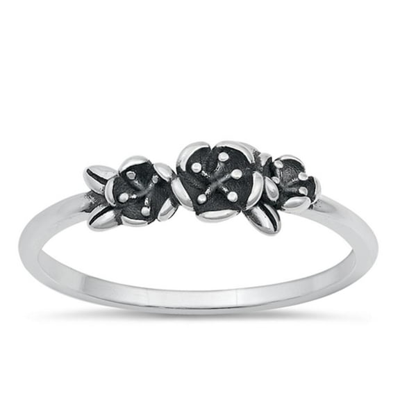 Tulip Flowers Perfect Deep Love Ring .925 Sterling Silver Band Jewelry Female Male Unisex Size 4