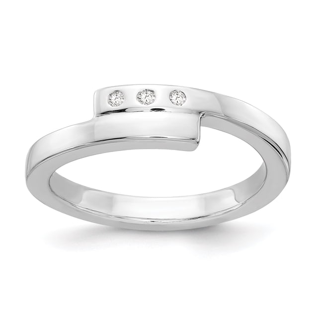 SS White Ice .03ct. Diamond Ring Size 6