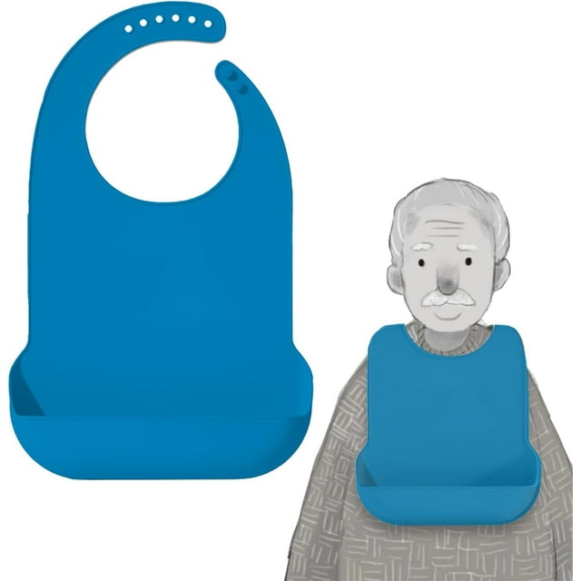 YISITIAN Bavoirs en Silicone pour Adultes, Bavoirs Portables Imperméables Réutilisables Lavables avec Attrape-Nourriture, Bavoirs pour Femmes CJ919-67145