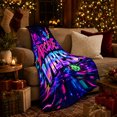 thumbnail image 3 of Retro Arcade Vibes Neon Gaming, Festive Halloween Scene, Warm Flannel Blanket for Living Room and Reading Nook with Detailed Artwork, Art Lovers Halloween Gift, Fantasy Home Decor, 3 of 9