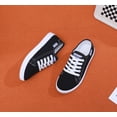 thumbnail image 6 of BOERTEU Women's Canvas Casual Shoes Low Top Lace up Flat Walking Sneakers, Black White Red, 6 of 9