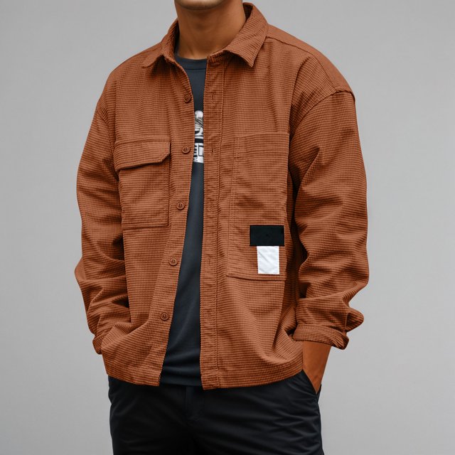 Chemise de Travail Rétro pour Hommes à Manches Longues Style Décontracté Veste Légère pour Usage Quotidien