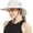 Beige (Ponytail Hole), variant on Sun Hats for Women Men 3” Wide Brim UPF 50+ Fishing Beach Bucket Hats