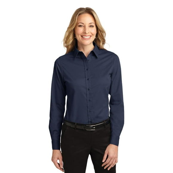 Port Authority &174; Chemise à Manches Longues Facile d'Entretien pour Femmes. L608 4TG Marine/ Pierre Claire