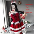 thumbnail image 1 of QueenLine Christmas Cosplay Mrs Santa Claus Lingerie Series Elk Cloak Rope Sexy Pajamas Red Dress (04, OneSize), 1 of 31