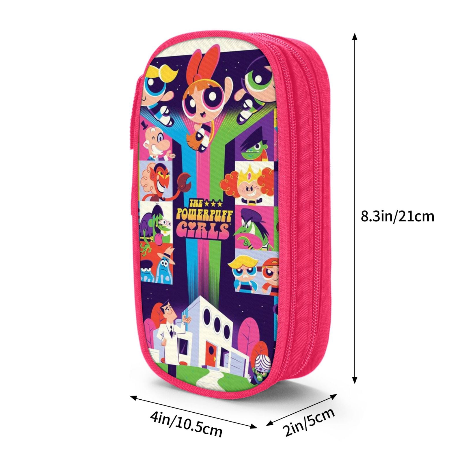 The Powerpuff Gi-rls Pencil Case Large Capacity Pencil Pouch Penbag Office Stationery Organizer Travel Makeup Bag Pink