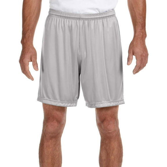 A4 Apparel N5244 Seven Inch Inseam Performance Short - Silver - Small