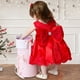 thumbnail image 4 of Vestido LZH de encaje rojo con lazo para niñas de 3 a 6 meses, 4 of 6