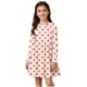 thumbnail image 1 of Vestido de manga larga con cuello redondo para niñas, vestido elástico de manga larga, corte A, estilo patinador con volantes, vestido de recital escolar, vestido de manga larga con cuello redondo par, 1 of 6
