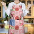 thumbnail image 6 of Pioneer Flower Floral Print Pattern Cotton Linen Apron with Pockets, Waterproof Adjustable, 33x27 Inch for Kitchen, Gardening, BBQ, Salon, 6 of 6