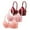 Hot Pink, variant on 3PC Women's Summer Thin Gathered Bra - Breathable, Steel-Free, Anti-Drop, Nylon Spandex, US 36-42 Sizes, Casual/Sexy Wear