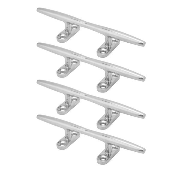 Falleo Clearance 4 Pcs 6in Dock Cleats 316 Stainless Steel Deck Mooring Rope Tie Down Anchor Cleat Hollow Base for Boat Yacht