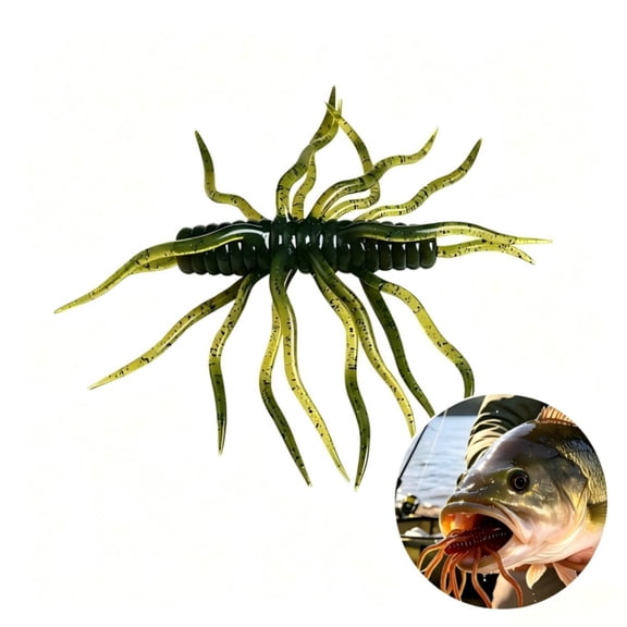 Floating Potato Soft Plastic Lure, Realistic Multi-Tentacle Worm Bait, High Elastic TPE Fishing Lure for Bass, Trout and Freshwater Fishing Rigs