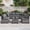 7PCS-Gray Cushion, variant on MOLIBYME 7 Pcs Outdoor Patio Furniture Set, Modular Outdoor Sectional Wicker Conversation Set, Rattan Sofa Set with Glass Table and Washable Cushion Covers, Blue Cushion
