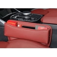 thumbnail image 1 of 2 Pack Car Seat Gap Filler Organizer for Lexus NX, RX, UX, RC Premium Leather Auto Seat Storage Box Car Console Side Pocket Accessories Red Style, 1 of 6