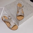 thumbnail image 6 of Narveanno Wedge Sandals for Women Bohemia Rhinestone Open Toe Roman Heel Summer Dressy Women's Beach Casual Shoes Silver 7, 6 of 7