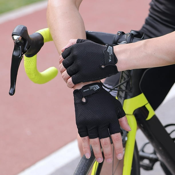 Guantes de Ciclismo shamjiam Guantes Antideslizantes de Absorción de Golpes Transpirables Negro L