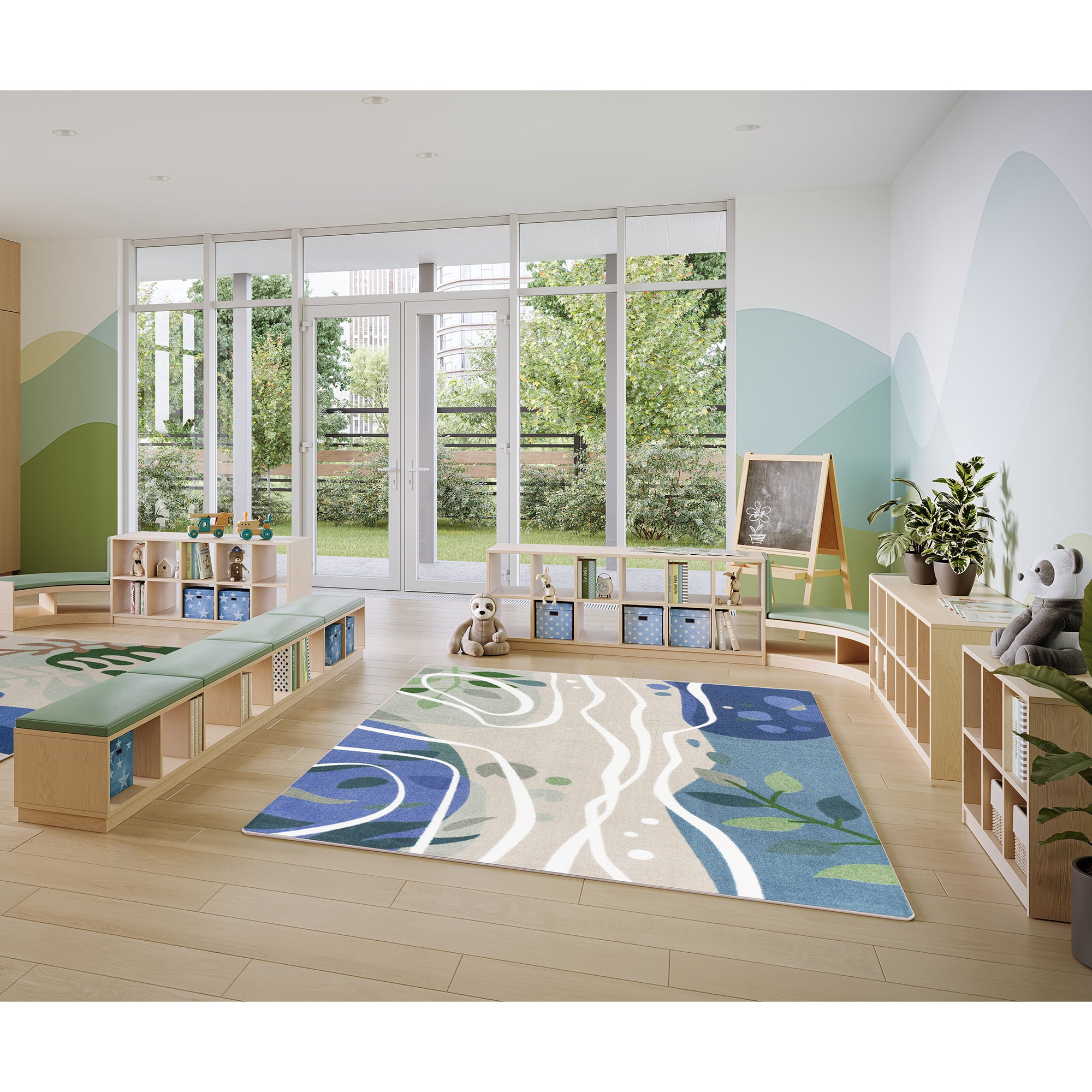 Still Waters 7'8" x 10'9" Area Rug in Color Multi
