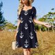 thumbnail image 5 of Anchors Short-Sleeved Dress birthday dress summer clothes luxury dresses elegant women's sets, 5 of 8