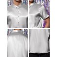 thumbnail image 6 of Lars Amadeus Satin Shirts for Men's Button Down Collared Short Sleeve Business Shirts, 6 of 6