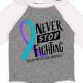 thumbnail image 4 of Inktastic Never Stop Fighting Suicide Prevention Awareness Ribbon Boys or Girls Long Sleeve Baby Bodysuit, 4 of 5