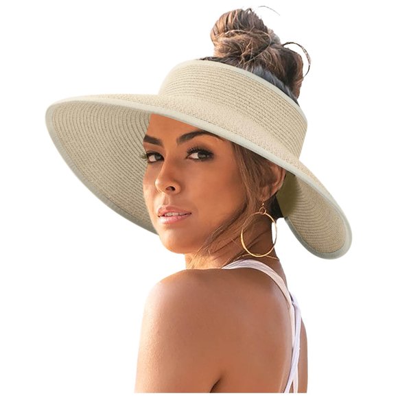 2025 Womens Sunshade Hat Korean Women Visors Edition Women Open Top Womens Visor Hats Big Sunscreen Sun Hat Beach for Women No Top Foldable Hat