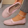 thumbnail image 2 of Hurxie Women's Classic Loafers Lightweight Non-Slip Hand-Stitched Nurse Shoes Comfortable Soft Sole Slip-On Leather Flats Pink 9, 2 of 8