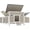 Coop, Gray, variant on PETSCOSSET 62"L Weatherproof Outdoor Chicken Coop for 2-4 Chickens, Large Hen House with 4 Nesting Boxes