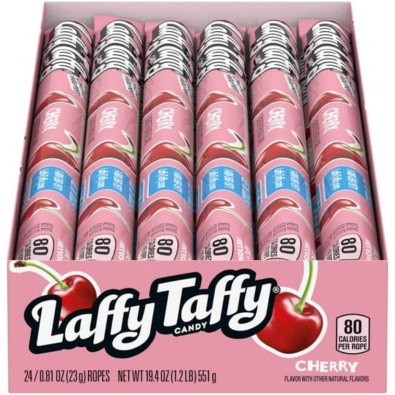 Laffy Taffy Rope, Cherry, 0.81 oz., Pack of 24