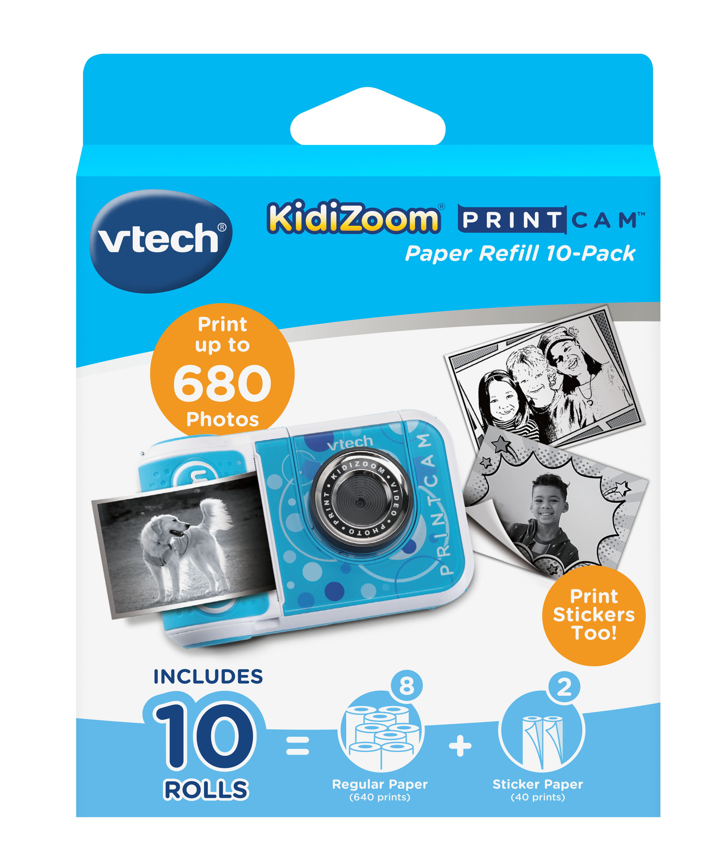 Vtech KidiZoom Printcam Paper Refill Pack 5 Rolls - 3 Regular 2 Sticker