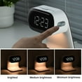 thumbnail image 3 of Digital Alarm Clock with Wireless Fast Charging Station 15W Touch Smart Bedside Lamp, 3-Color Night Light for Living Room, Bedside, Heavy Sleepers (White + No Adapter), Home Holiday Gift, 3 of 5